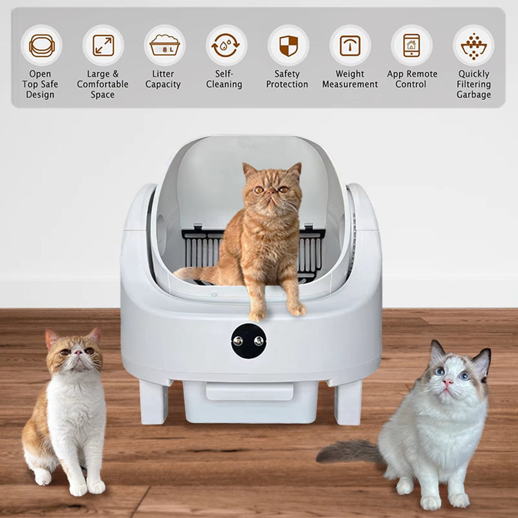 Revolutionary Auto Cat Litter Box: Large Capacity, Smart App Control, and Odor-Free Design for Happy Cats