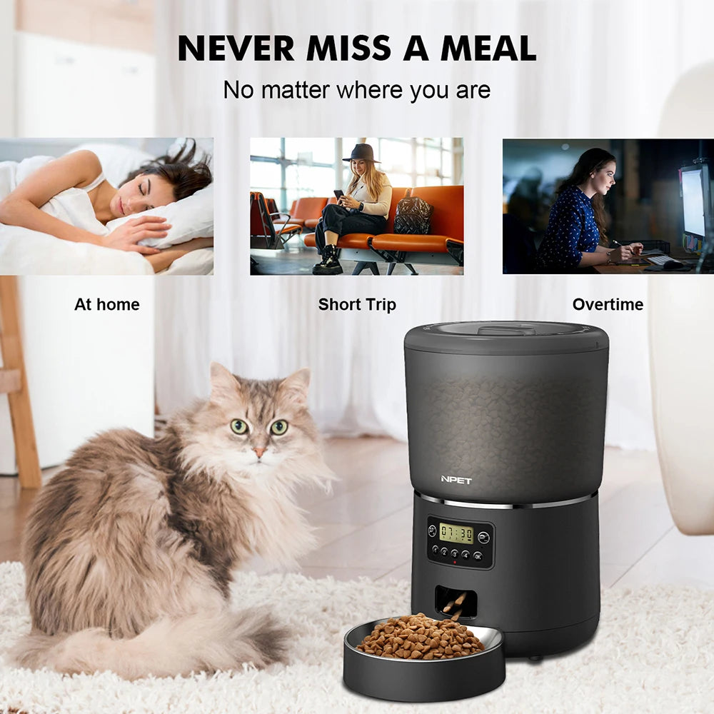 Revolutionize Mealtime with the NPET 4L Automatic Smart Pet Feeder - Perfect for Cats and Dogs! Customize Portions for Healthy Eating!