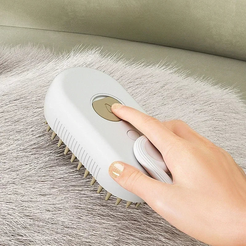 Transform Your Pet's Grooming Routine with the 3-in-1 Steamy Brush for Cats and Dogs - Effortless Hair Removal and Relaxing Massage!